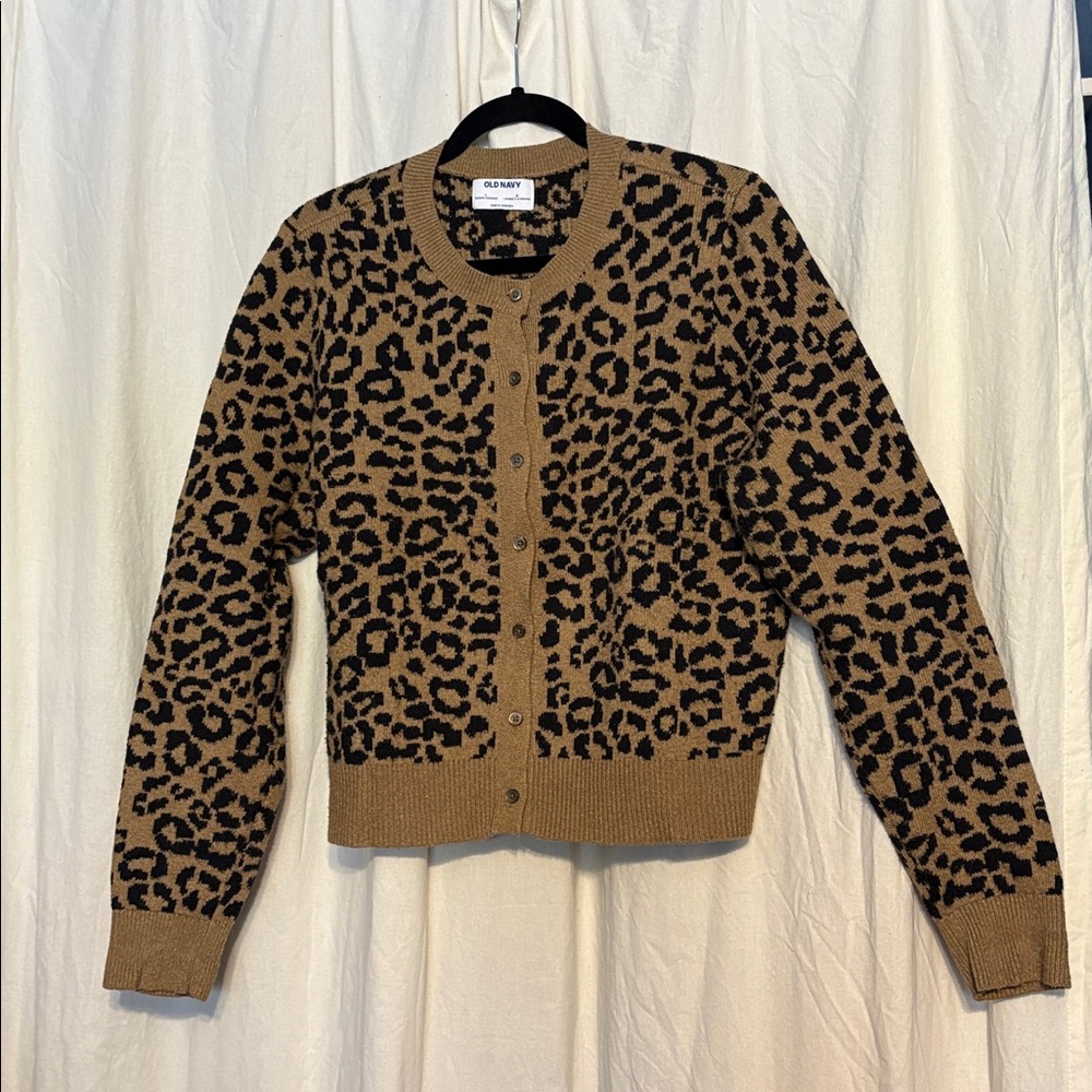 Old Navy Leopard Print Cardigan